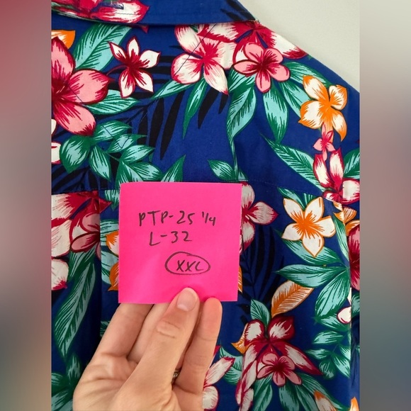 NWT Tommy Hilfiger Hawaiian Button Front Shirt Casual Multi Color Blue Size XXL - Picture 6 of 6